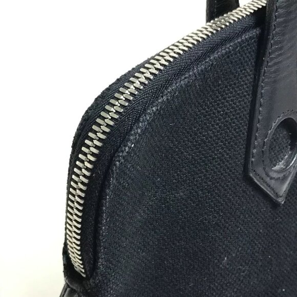 AUTHENTICITY GUARANTEED HERMES Sac Ibu PM Tote Bag Hand Bag Toile H Black - Picture 10 of 12